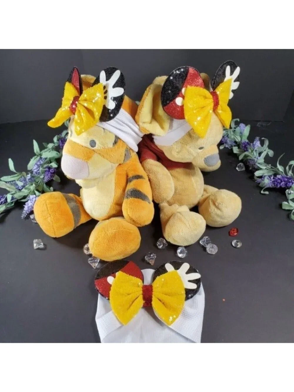 Mickey Mouse Ears Headband Turban Sequins Hair Bow Spa Head Wrap Hair Care Baby